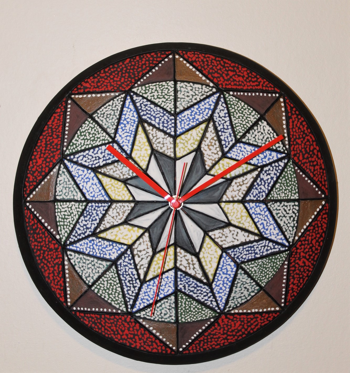 12" Wall Clock ceramic handmade