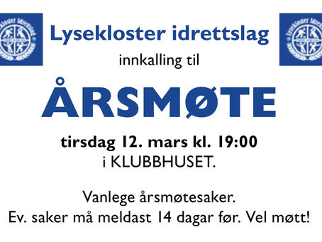 Velkommen til årsmøte