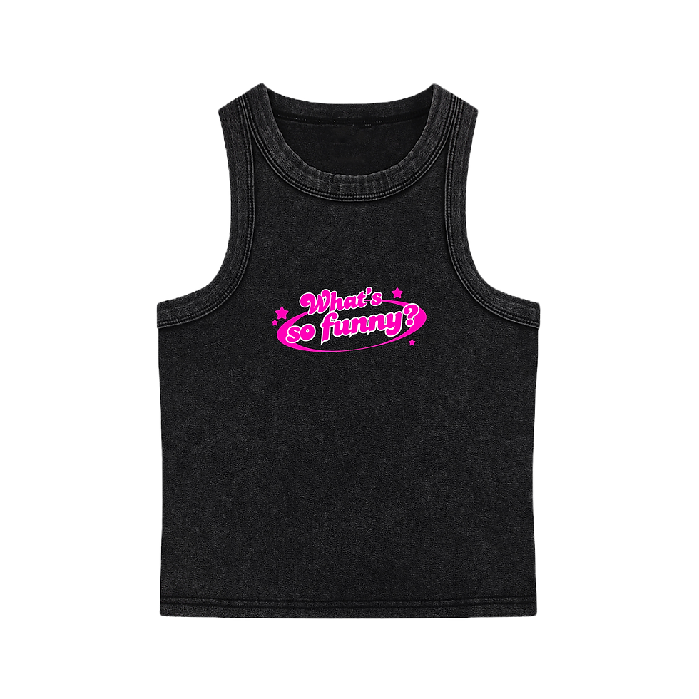 Thumbnail: "what's so funny" washed tank