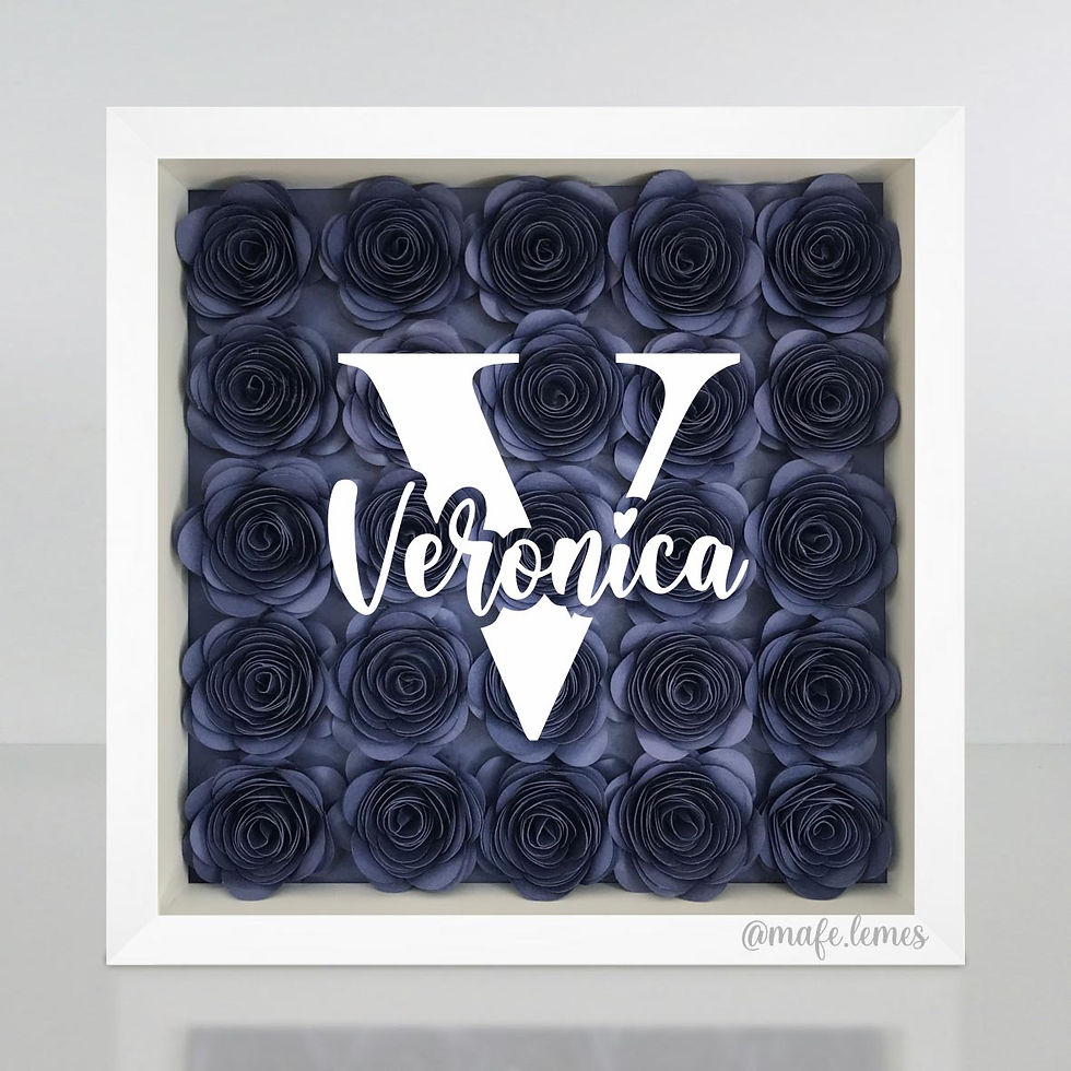 Miniatura: Cuadro Letra + Nombre  (25 flores)