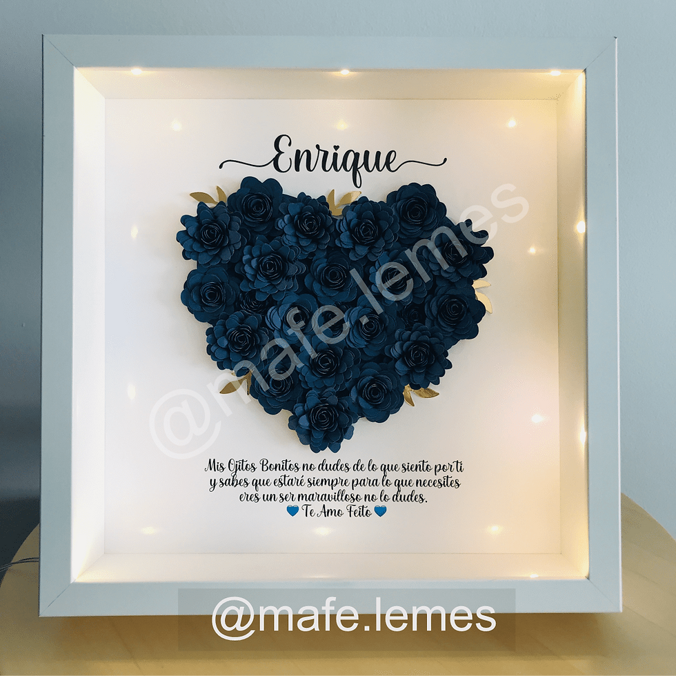 Miniatura: Corazón con flores azul