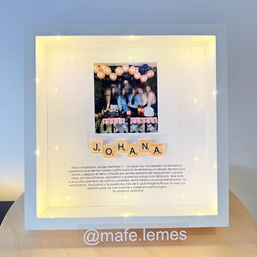 Miniatura: Cuadro  Fichas + foto+ texto impreso+ luz