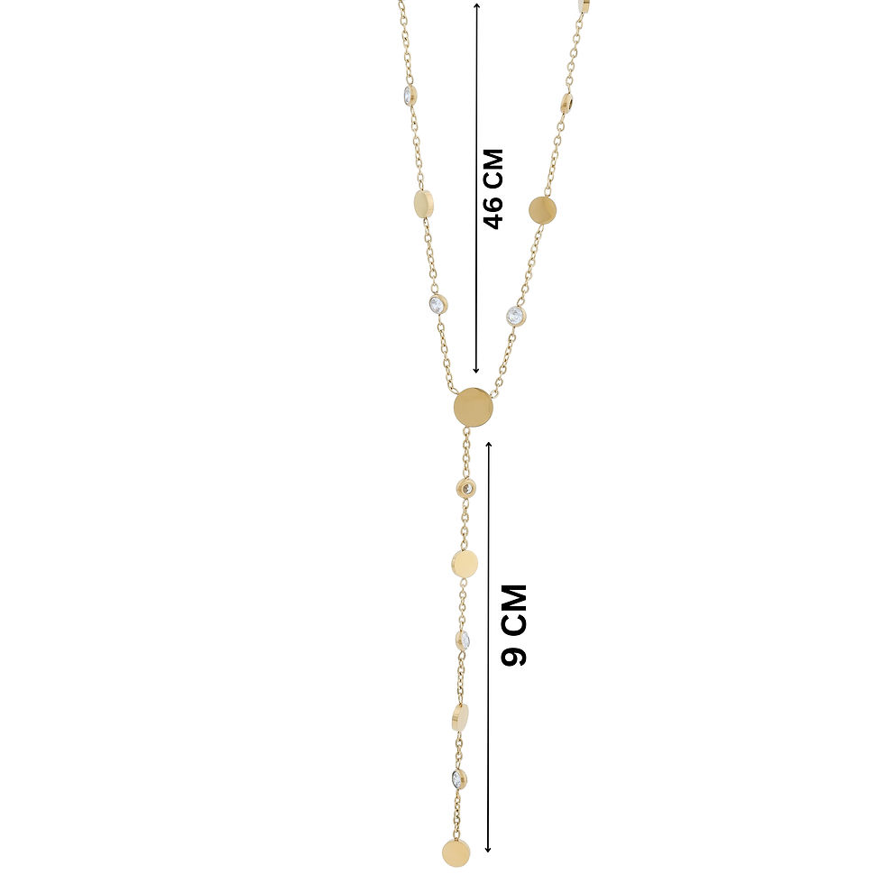 Thumbnail: Gold Tone Disc and Crystal Y-Necklace