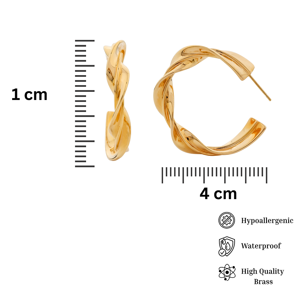 Thumbnail: Gold Tone Braided Twist Hoops