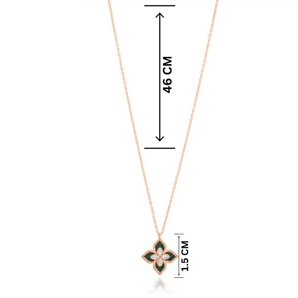 Thumbnail: Rose Gold Malachite Style Flower Necklace