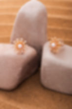 Thumbnail: Rose Gold Pearl Snowflake Stud Earrings