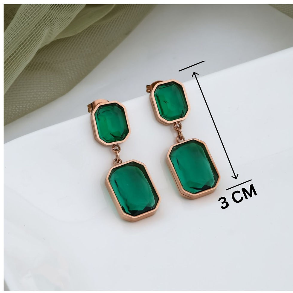 Thumbnail: Emerald Green Drop Earrings