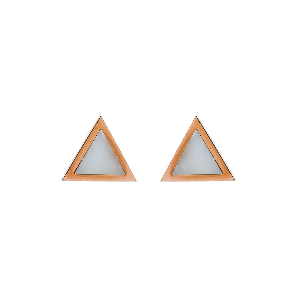 Thumbnail: Rose Gold Geometric Triangle Stud Earrings