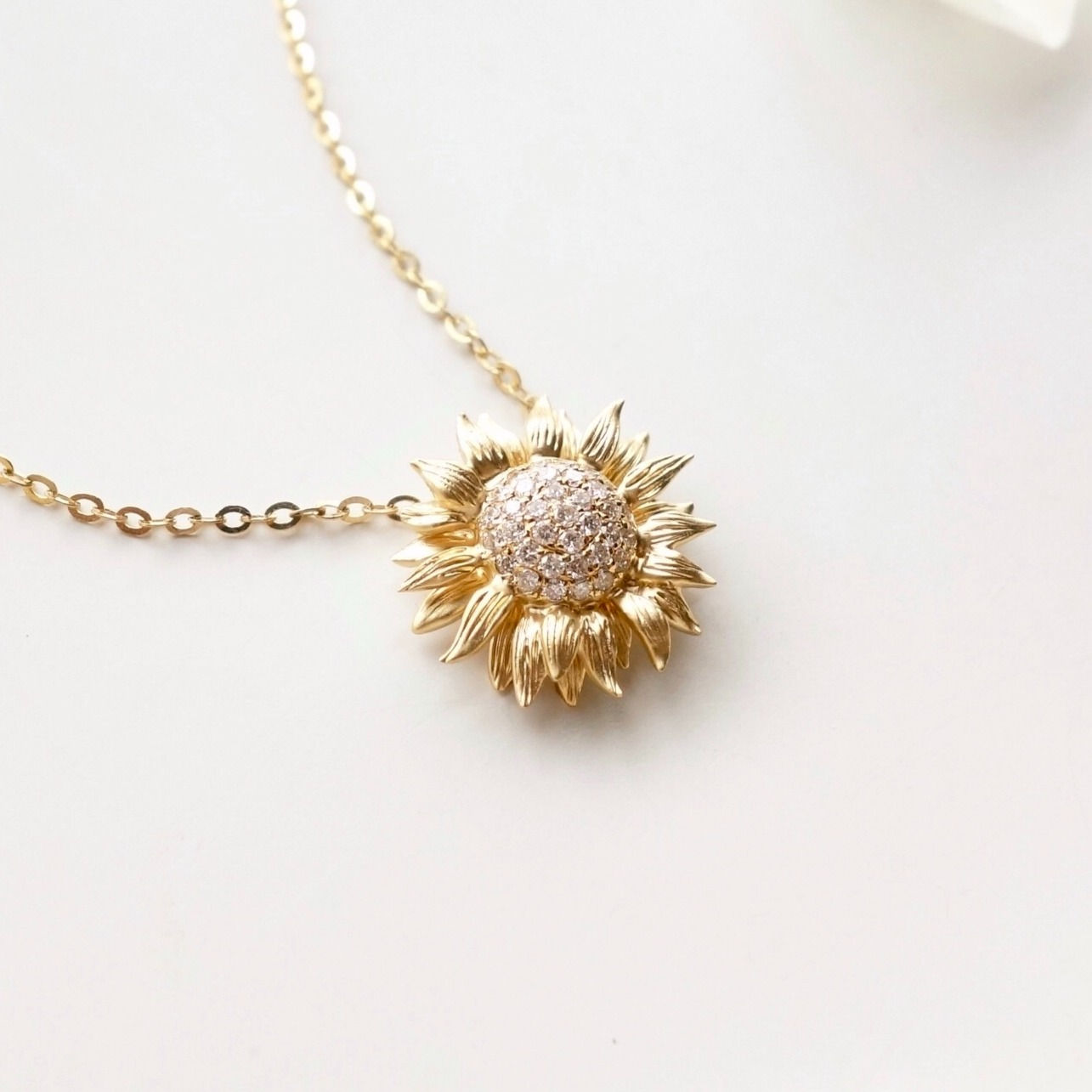 Diamond Sunflower Necklace