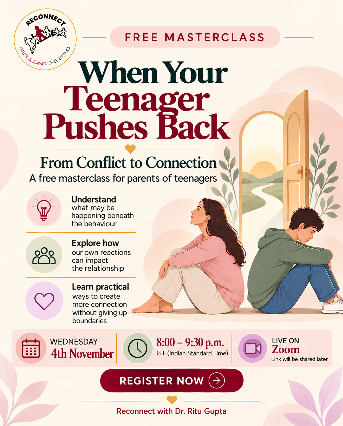 Free Masterclass - When Your Teenager Pushes Back