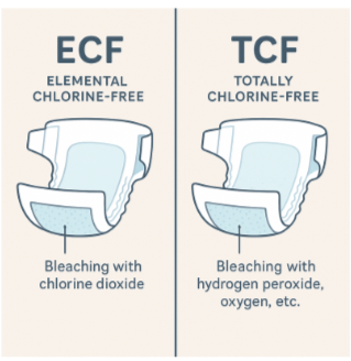 Chlorine- free Bleach processes: Believe it or not there's ongoing debate as to which one is superior. With modern methods both are deemed safe, although parents tend to prefer TCF for peace of mind.