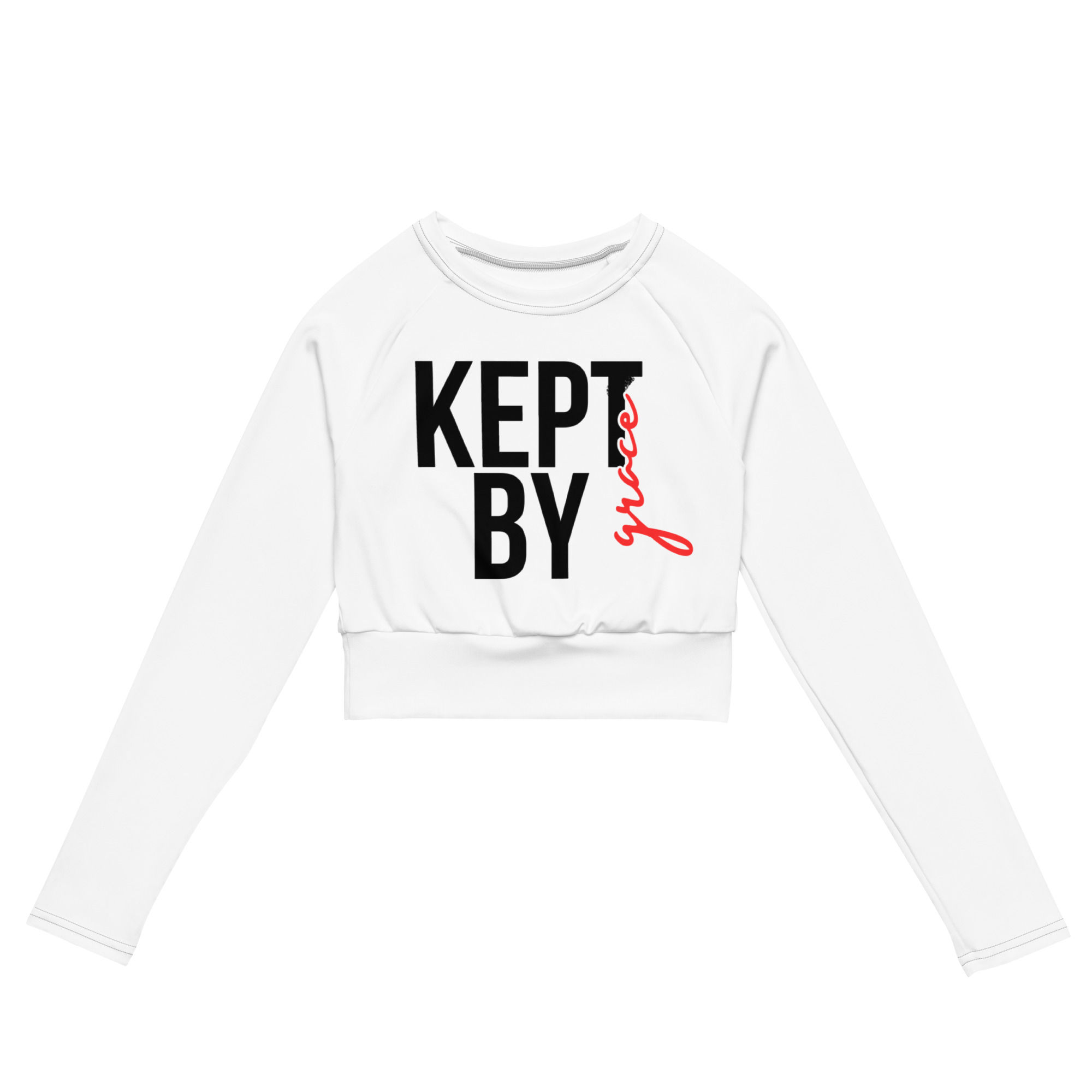 Kept By Grace Recycled long-sleeve crop top