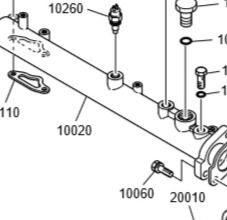 DOOSAN P126TI SOGUTMA BORULARI,PIPE COOLING WATER, KOD: 65.06301-5147