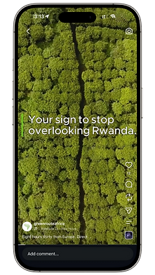Green Route Africa Instagram content strategy displayed on desktop and mobile screens