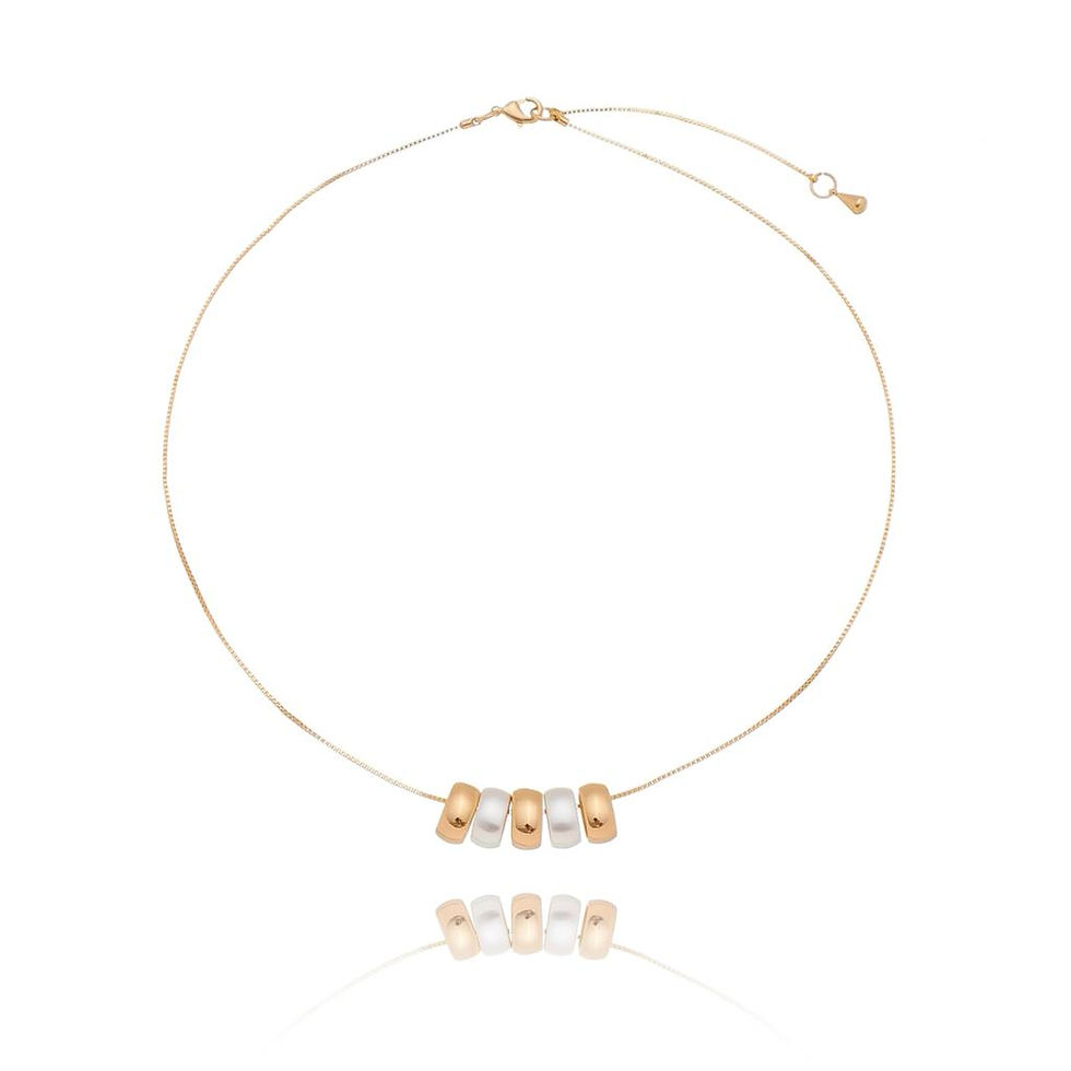 COLAR COM PINGENTES OVAIS DUO COLOR