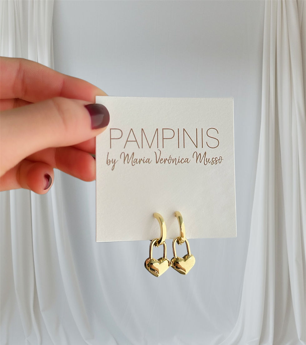 Thumbnail: GOLDEN HEART LOCK HOOPS - 4 pairs in 1