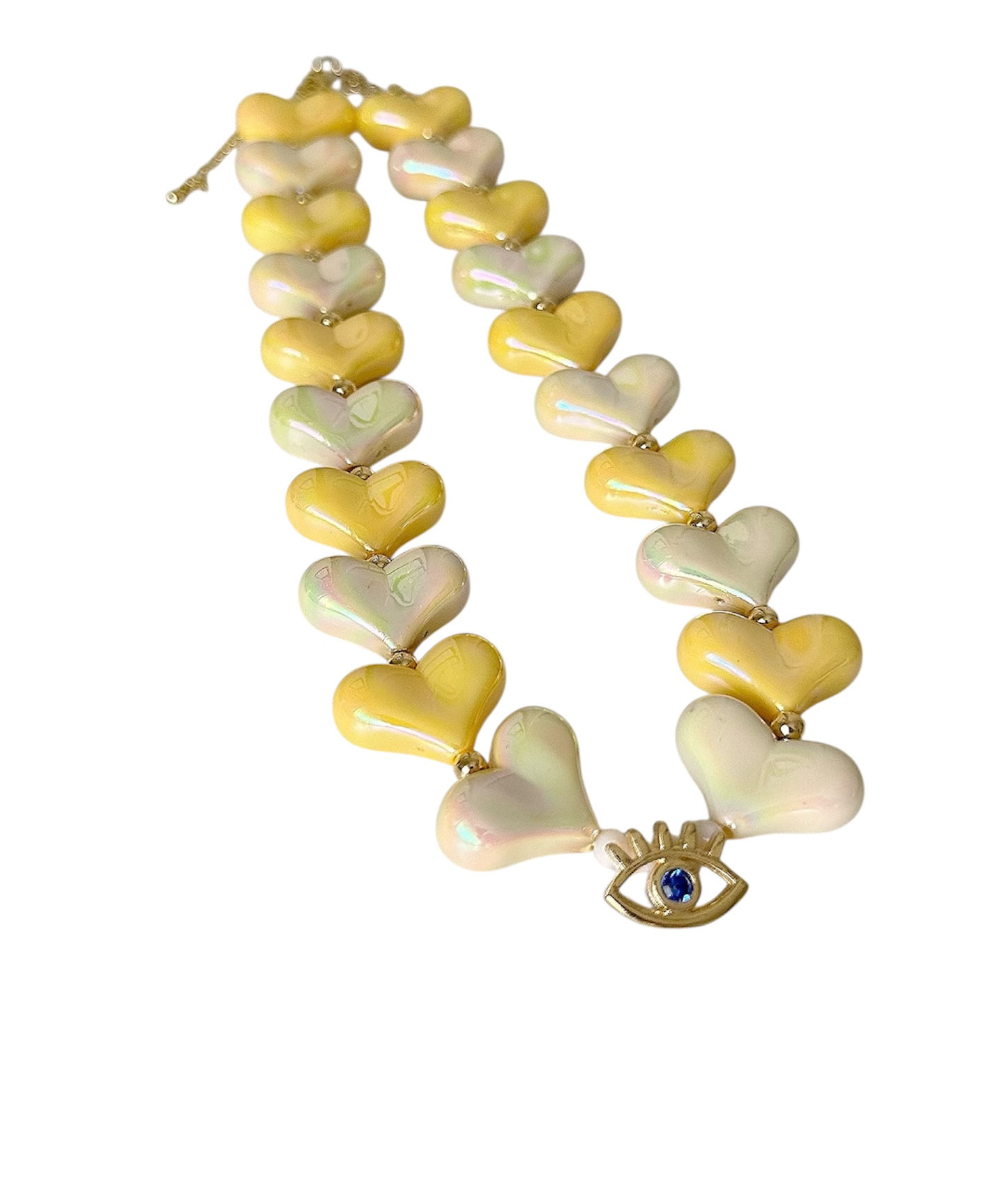 Yellow Hearts Candy Necklace