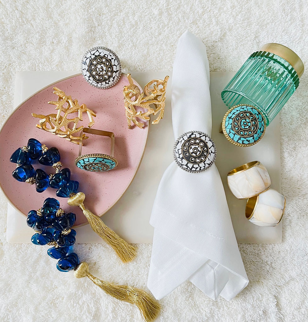 Thumbnail: BLUE STONES - NAPKIN RING (SET OF 2)