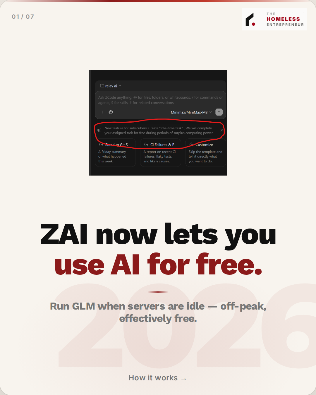 ZAI Carousel — ZAI now lets you use AI for free