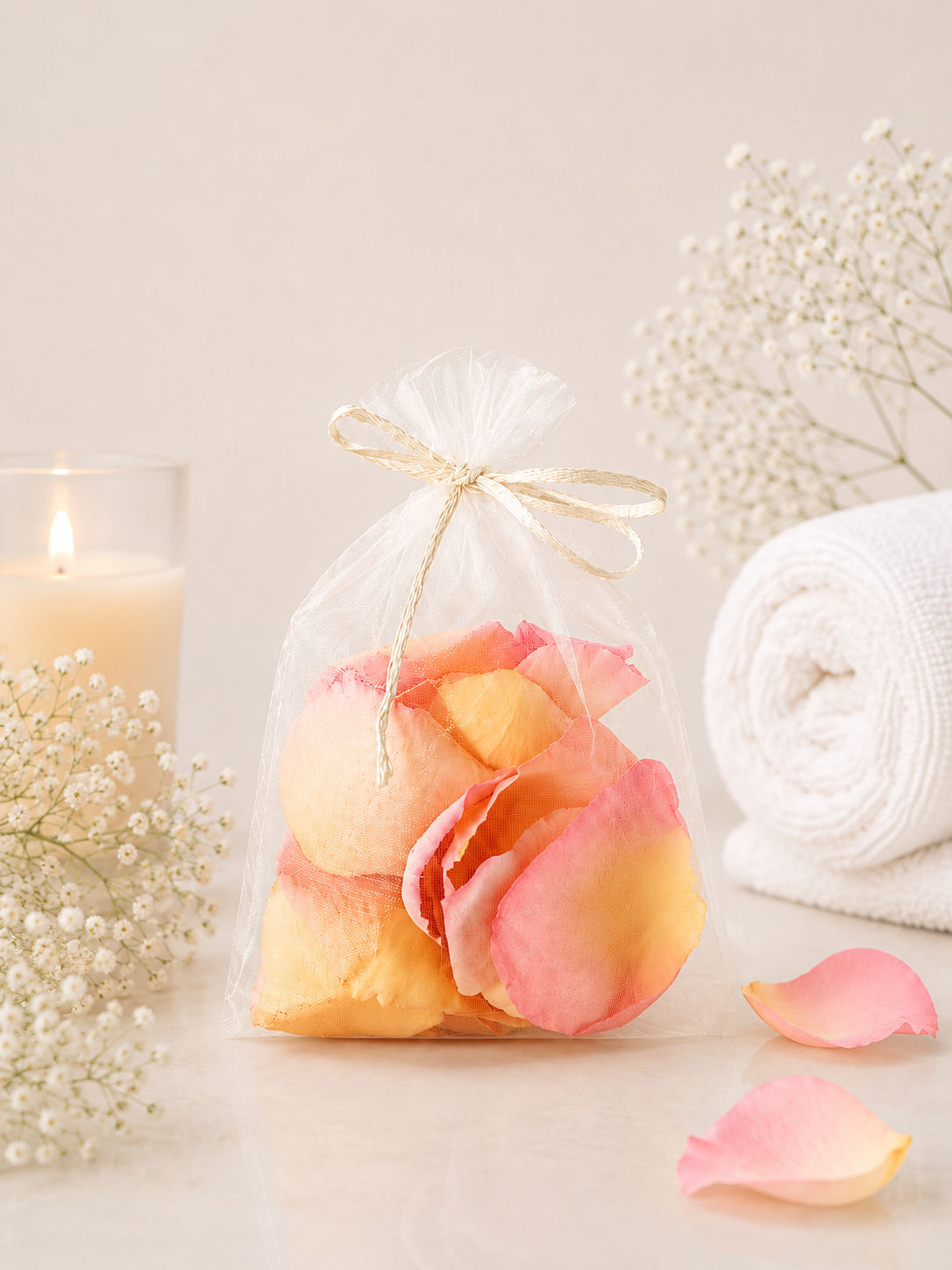 Preserved Rose Petals Organza Bag