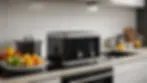 Close-up view of modern kitchen appliances