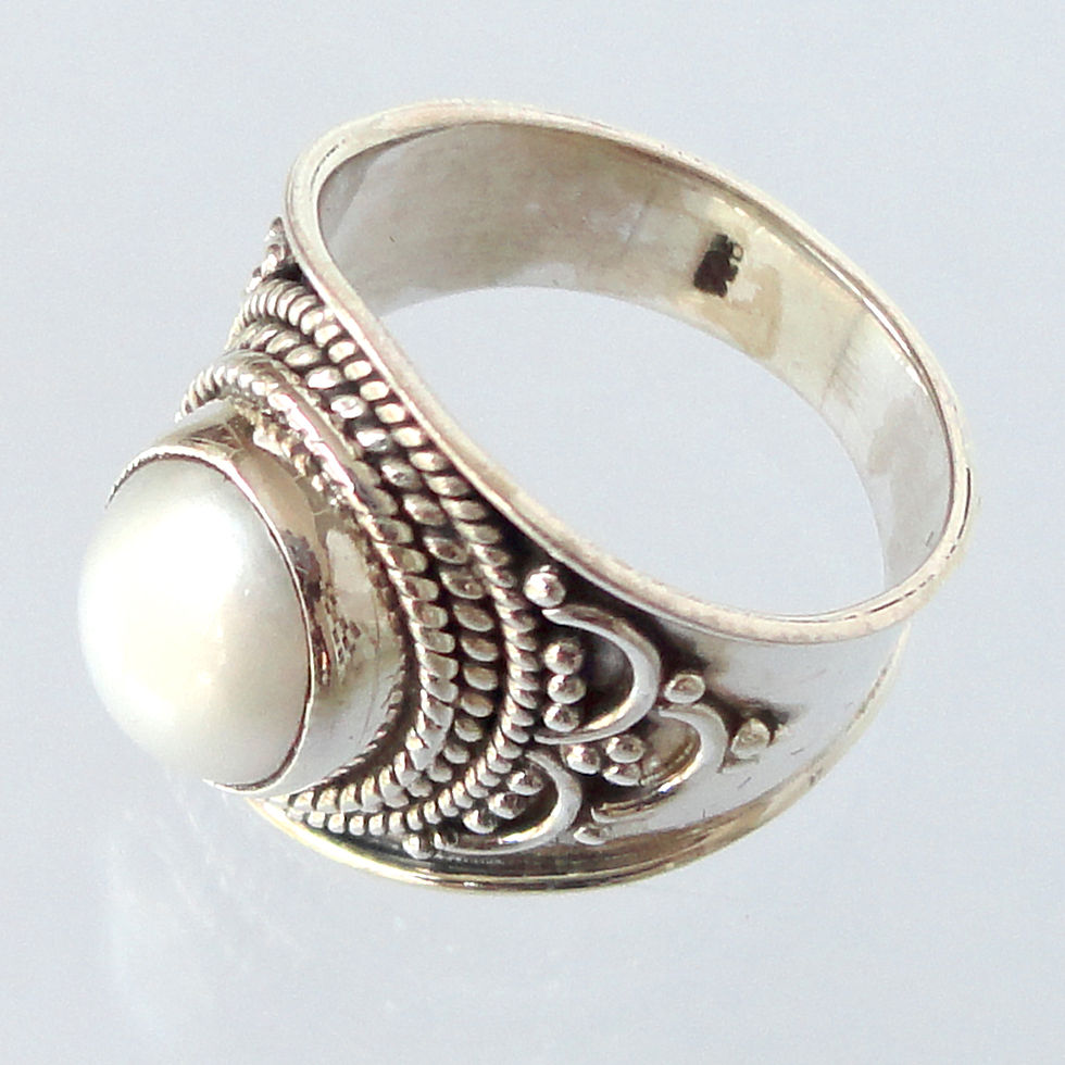 Thumbnail: 2084 Sterling Silver Pearl Rings