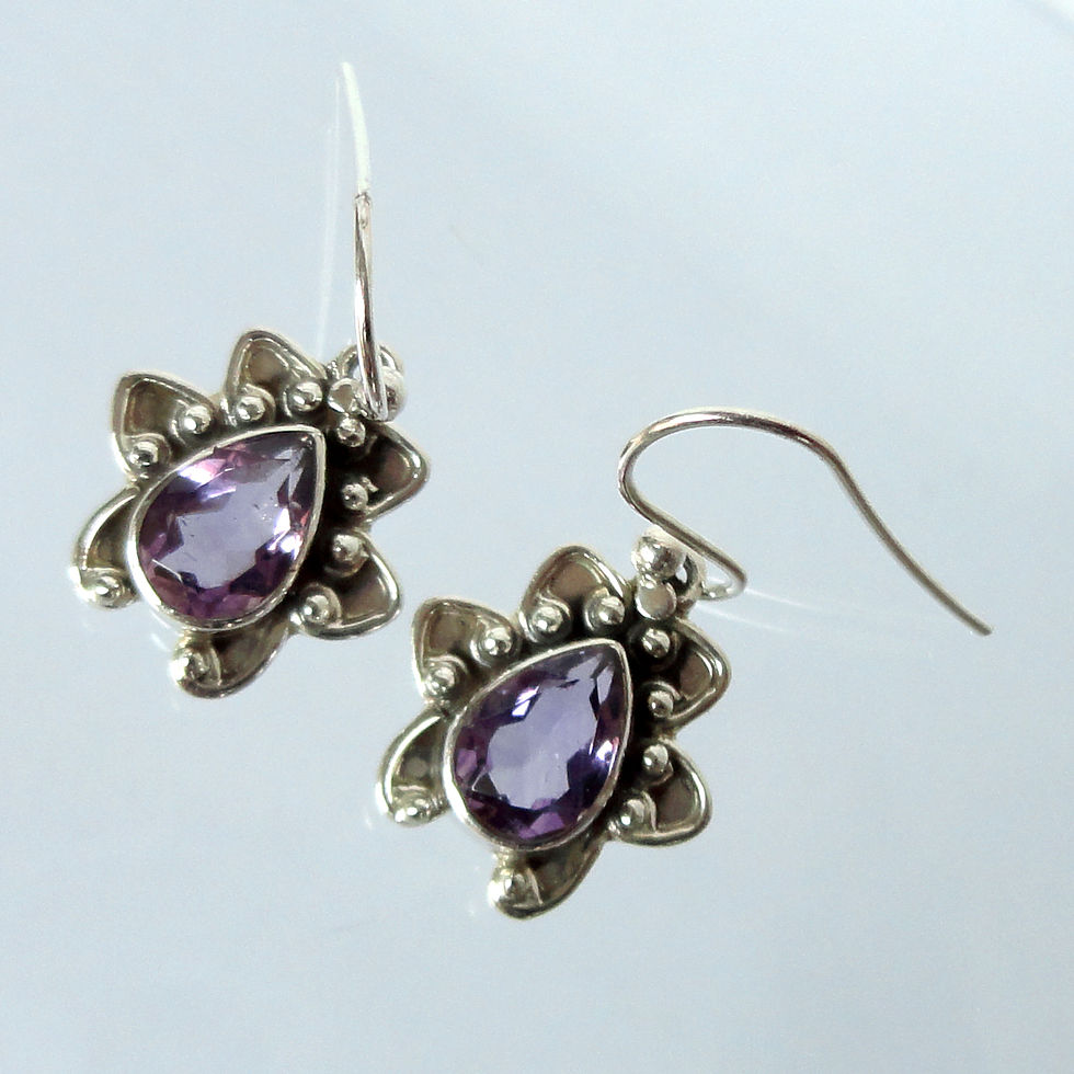 Thumbnail: 1020 Sterling Silver Gemstone Earring