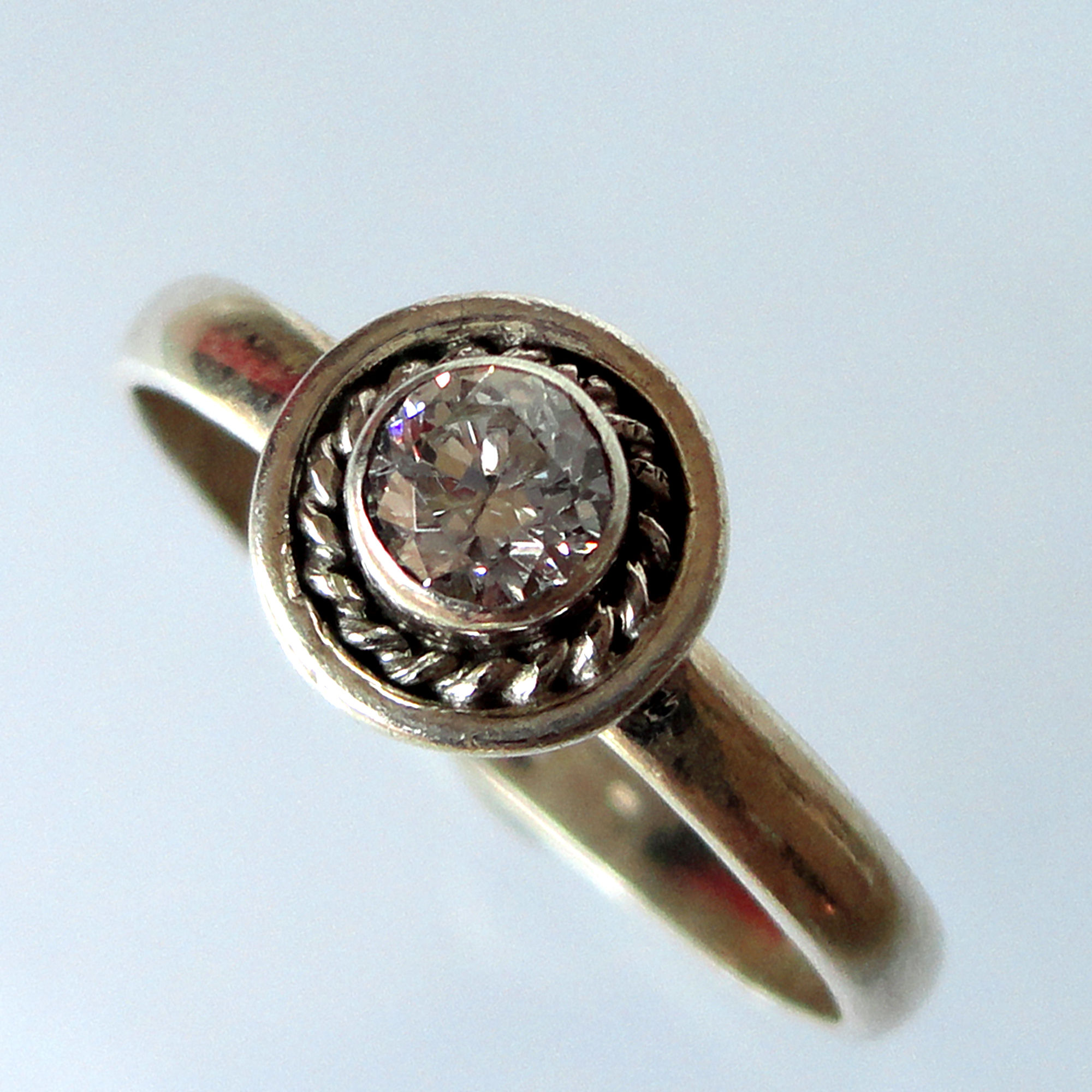 Round Gemstone Silver Ring