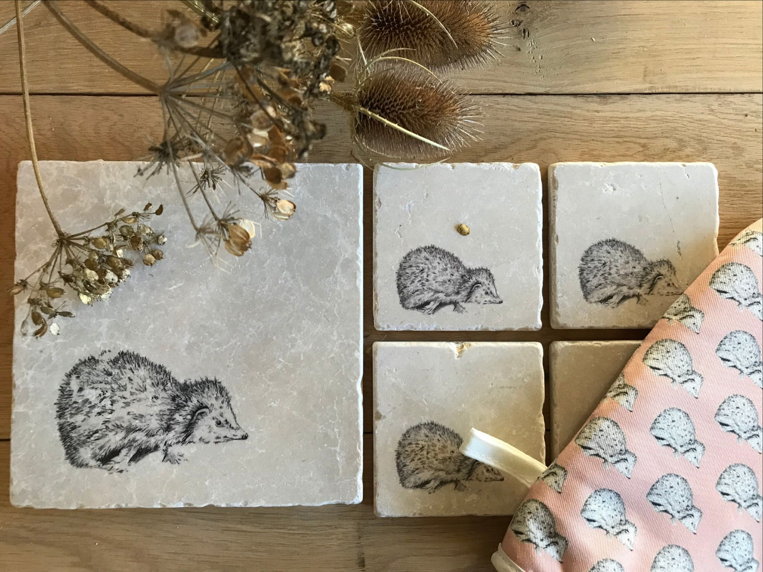 Hetty Hedgehog  stone coaster