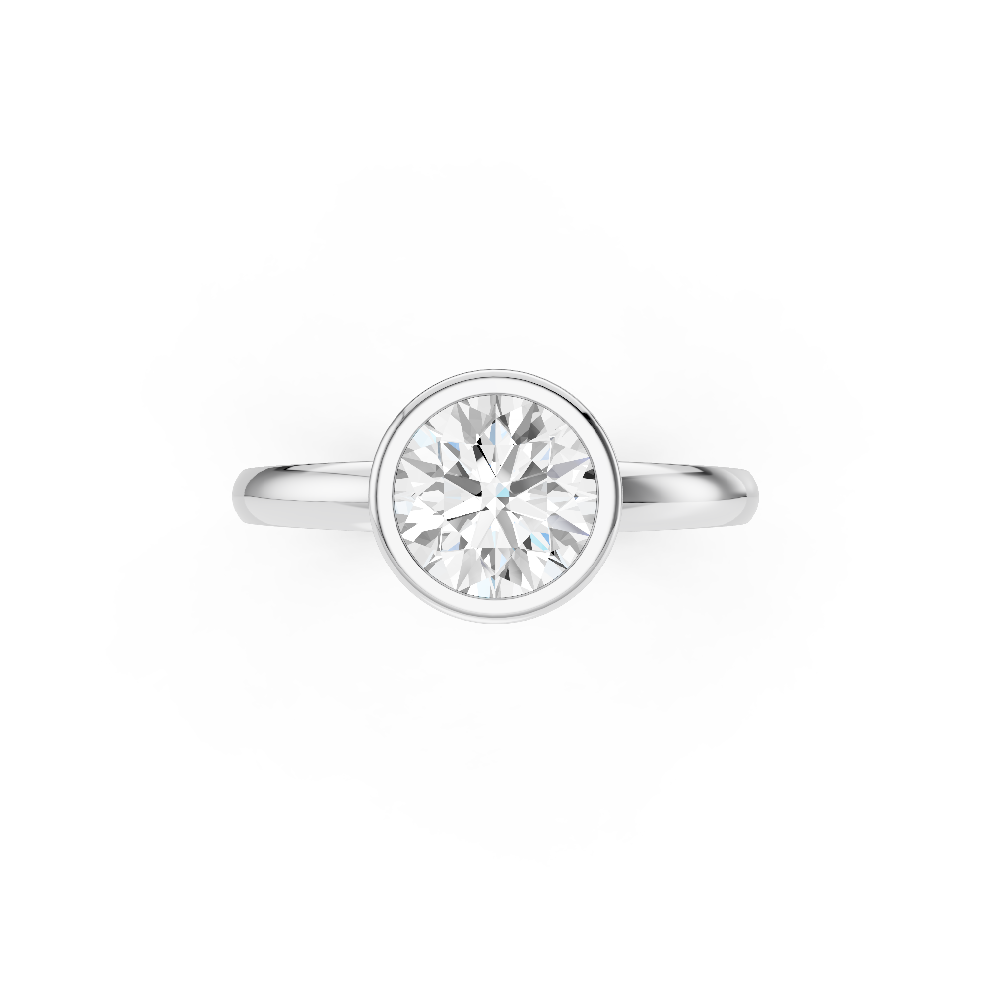 Round Cut Bezel Solitaire Ring CAD - 7.6mm - US 7 - STL/3DM