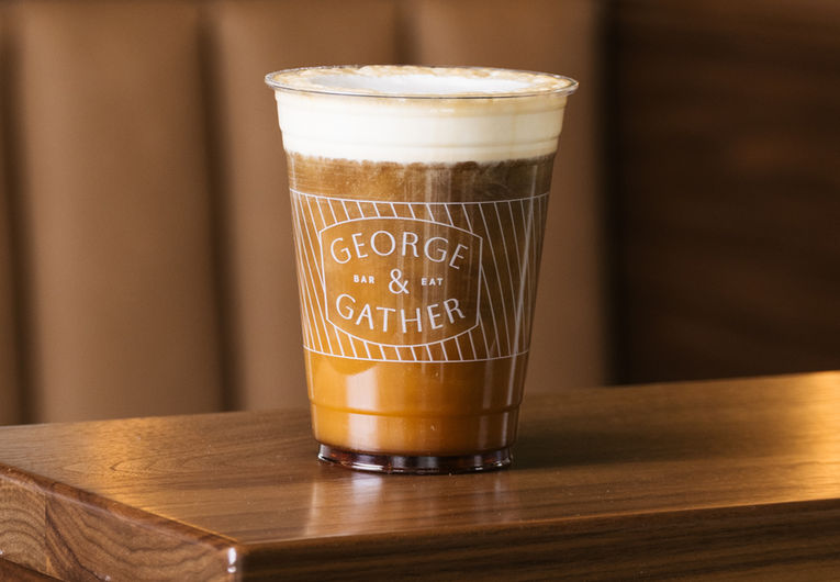 Cafe branding and cups designed by House of Form for George & Gather