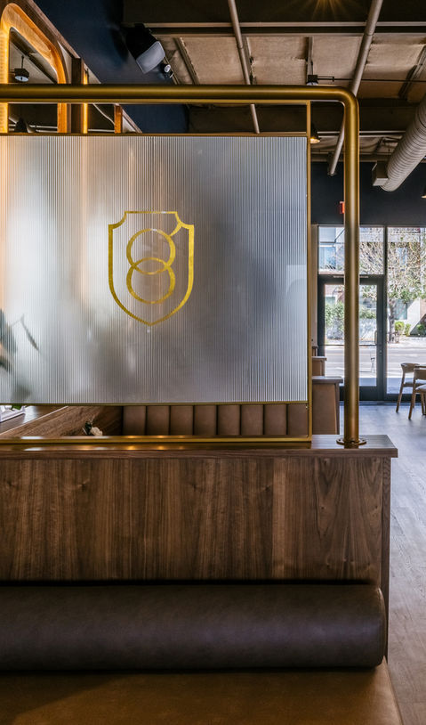 Gilded monogram branding designed by House of Form for George & Gather