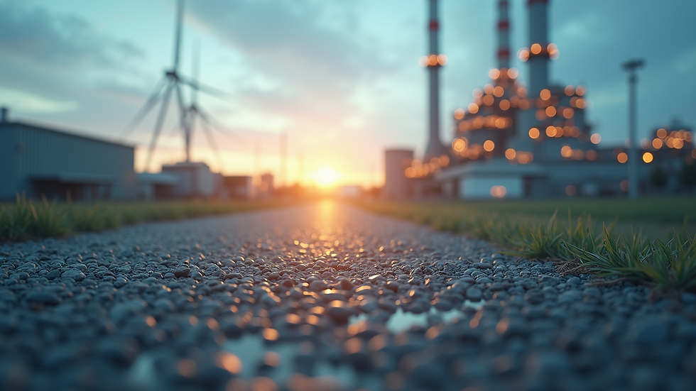 Close-up view of an energy-efficient industrial facility