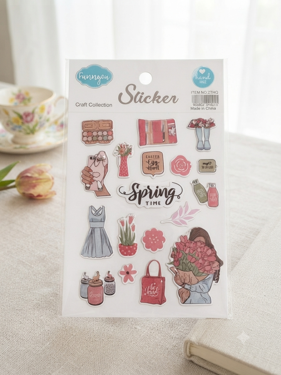 Aesthetic Sticker Sheets – Cute Journaling & Scrapbook Stickers (Set of 1)