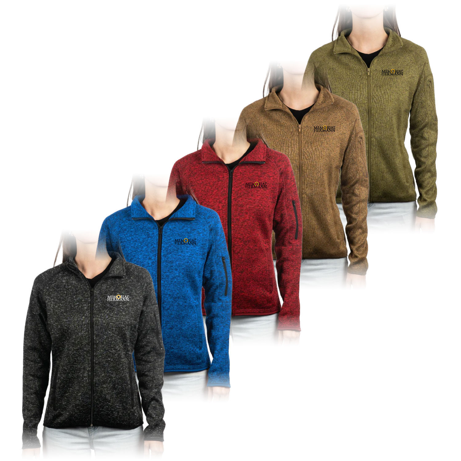 Ladies Full Zip Knit Sweater