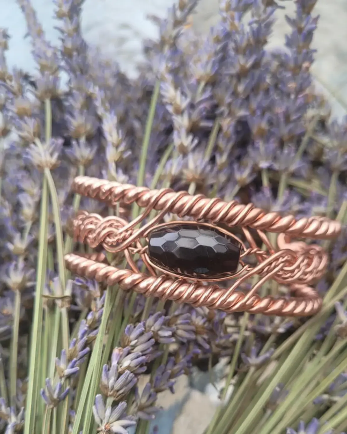 miedziana bransoleta tensorowa z onyksem