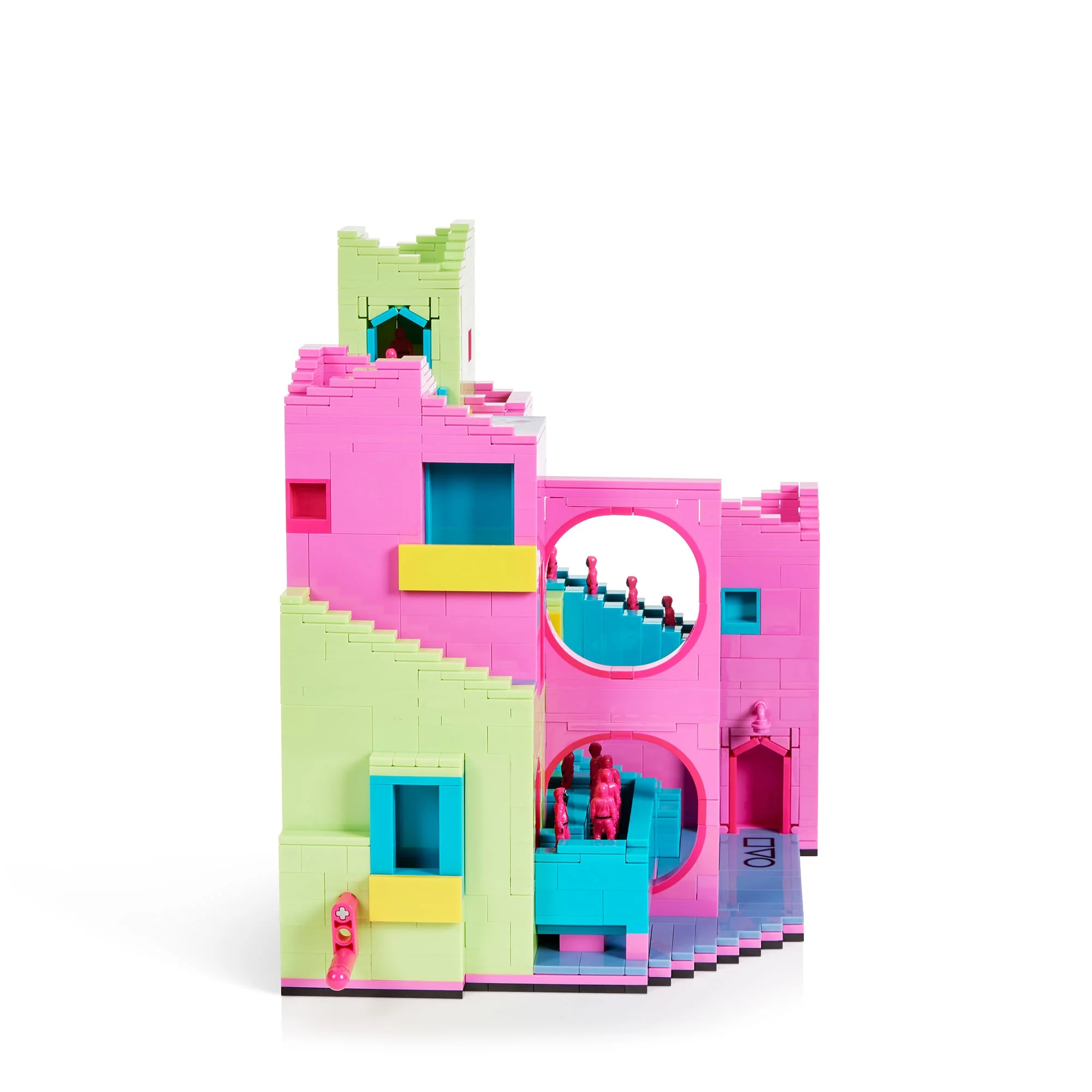 A detail look at the 2025 Mega Netflix Squid Game Staircase Collector Building Set