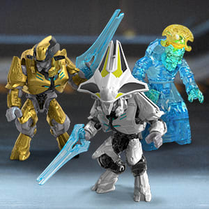 An unstoppable foe, Thel ‘Vadamee, alongside an Elite Councilor and a hologram of the Prophet of Regret. Prepare for battle.