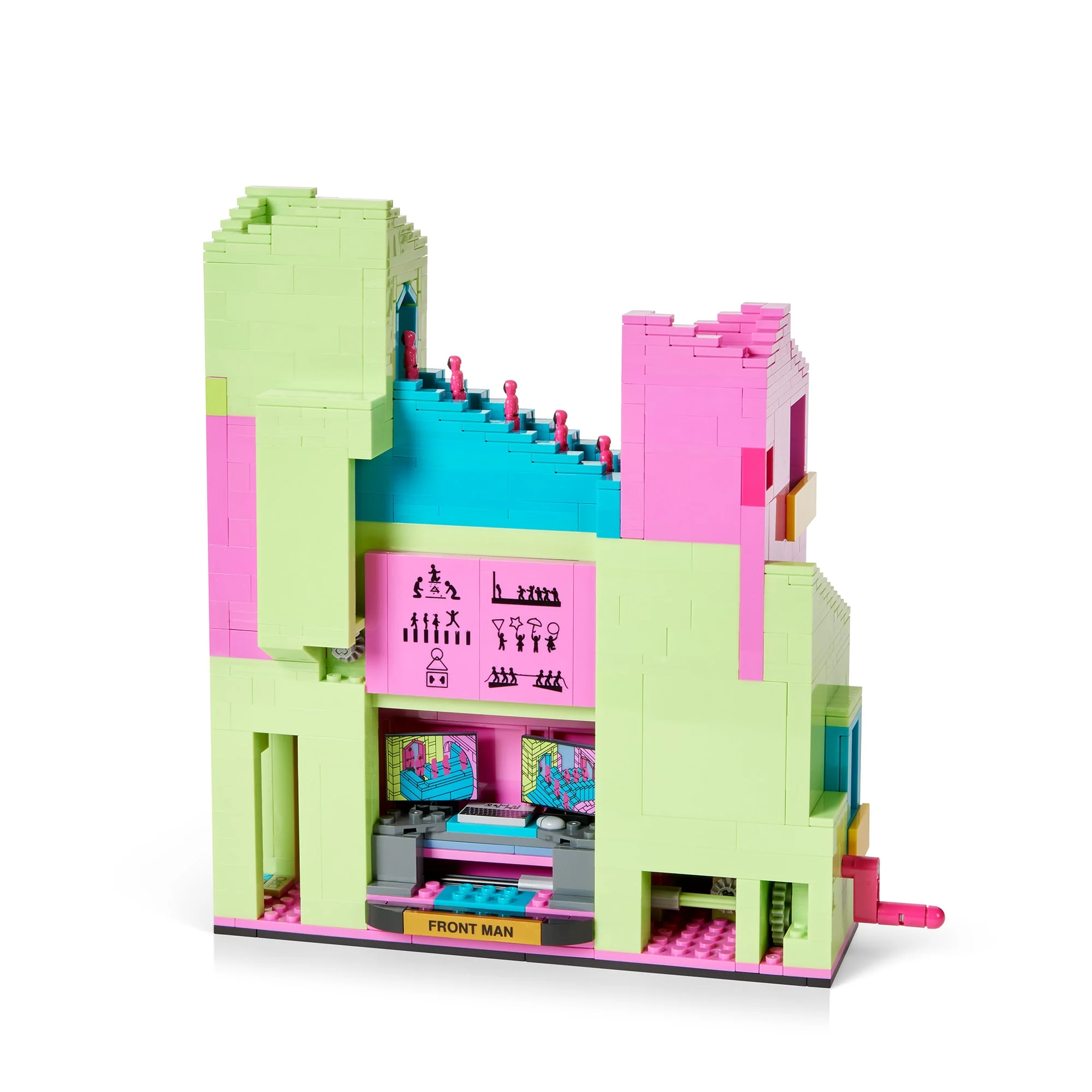 A detail look at the 2025 Mega Netflix Squid Game Staircase Collector Building Set