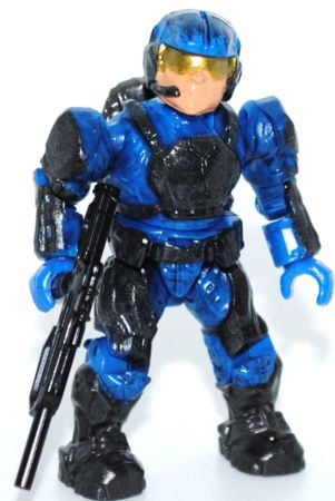 Blue UNSC Marine v3 from the Mega Bloks Halo set 96962 Blue Team: Combat Unit.
