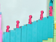 A detail look at the 2025 Mega Netflix Squid Game Staircase Collector Building Set