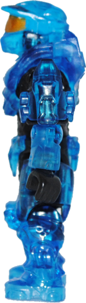 Translucent blue Spartan II from the 2024 Mega Halo 2 Character Pack.