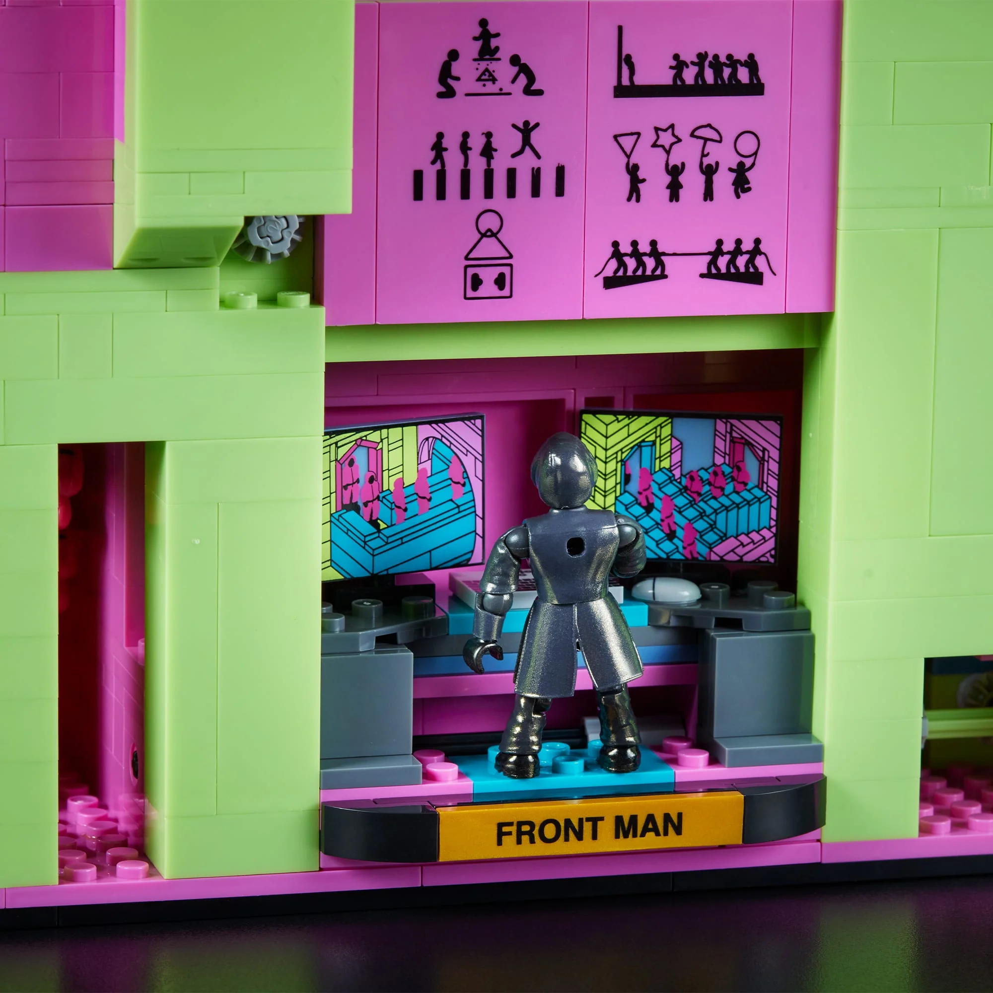 A detail look at the 2025 Mega Netflix Squid Game Staircase Collector Building Set