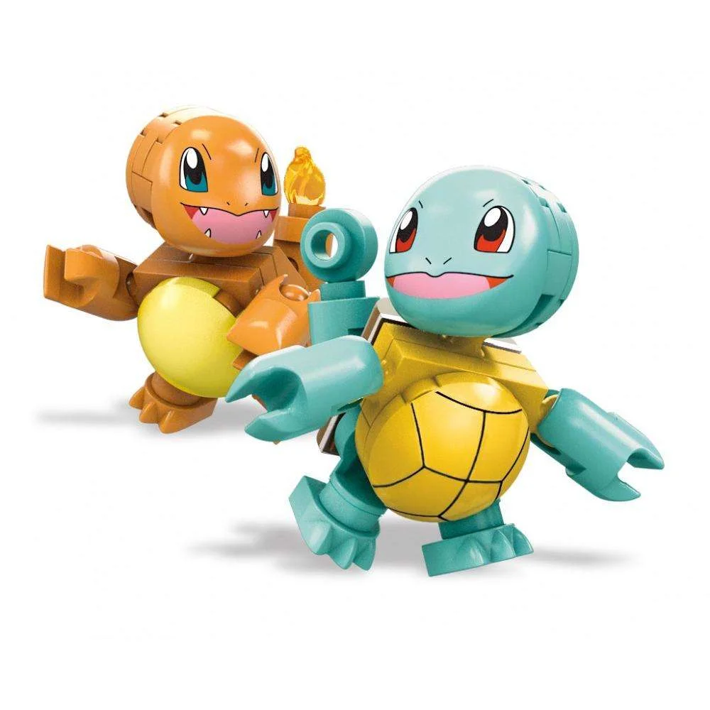 A detailed look at Mega Construx Pokémon set DYF10 Squirtle vs Charmander.