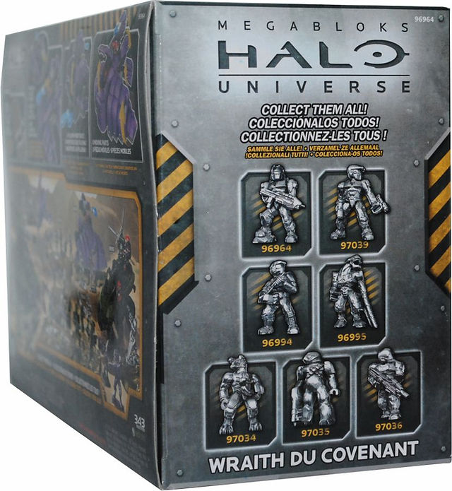 Box and packaging of the 2012 Mega Bloks Halo set 96964 Covenant Wraith.