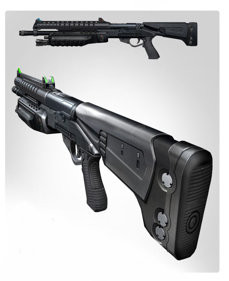 M-90 Shotgun concept art from Halo 2 Anniversary.