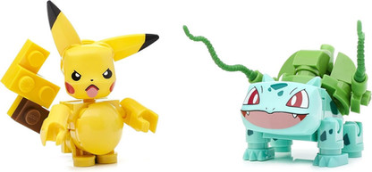This post is a detail look at the Mega Construx Pokémon set DYF11 Pikachu vs. Bulbasaur