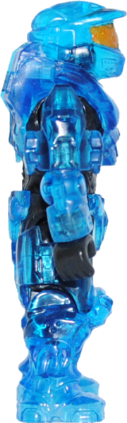 Translucent blue Spartan II from the 2024 Mega Halo 2 Character Pack.