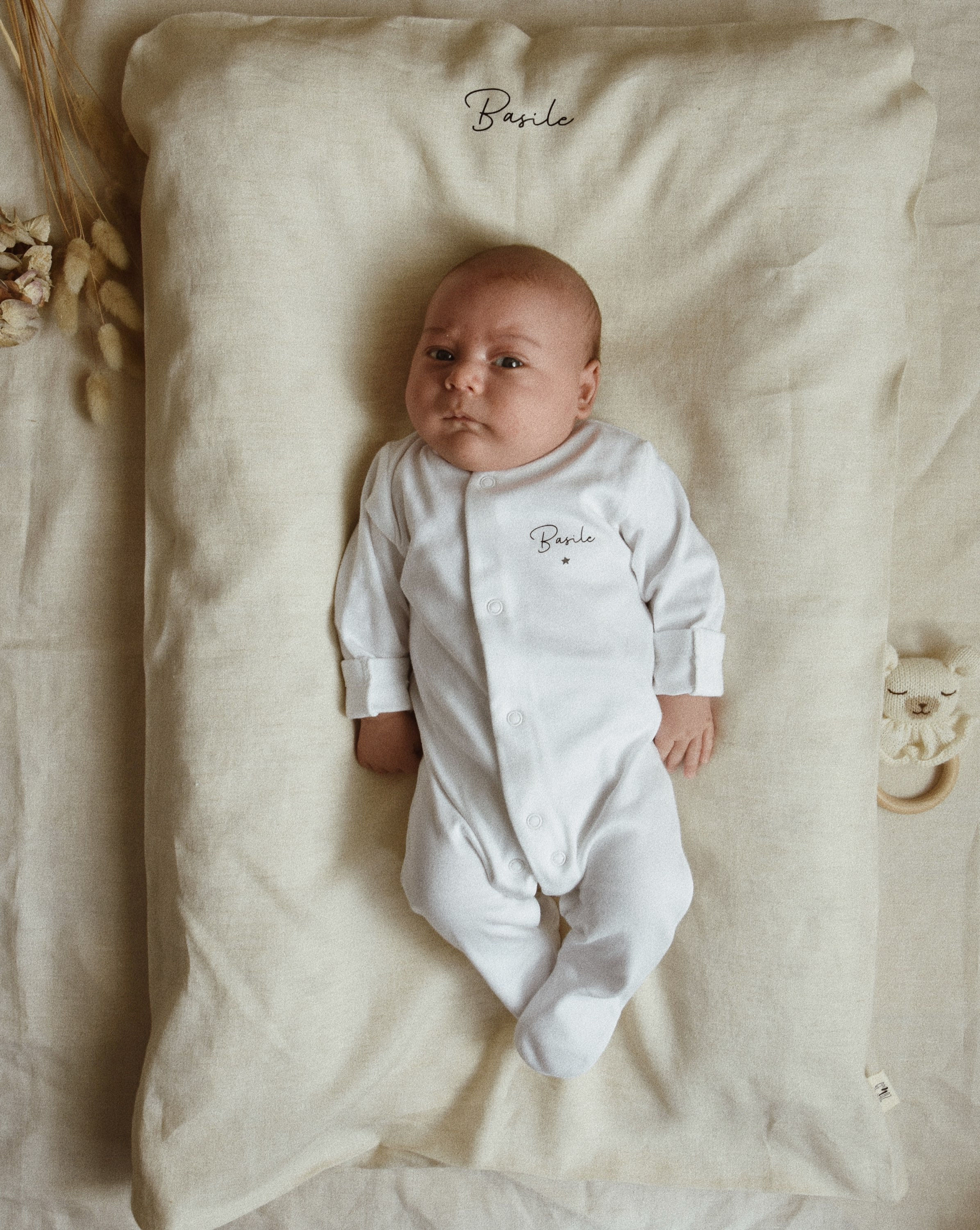 Housse De Matelas À Langer Lin - Écrue