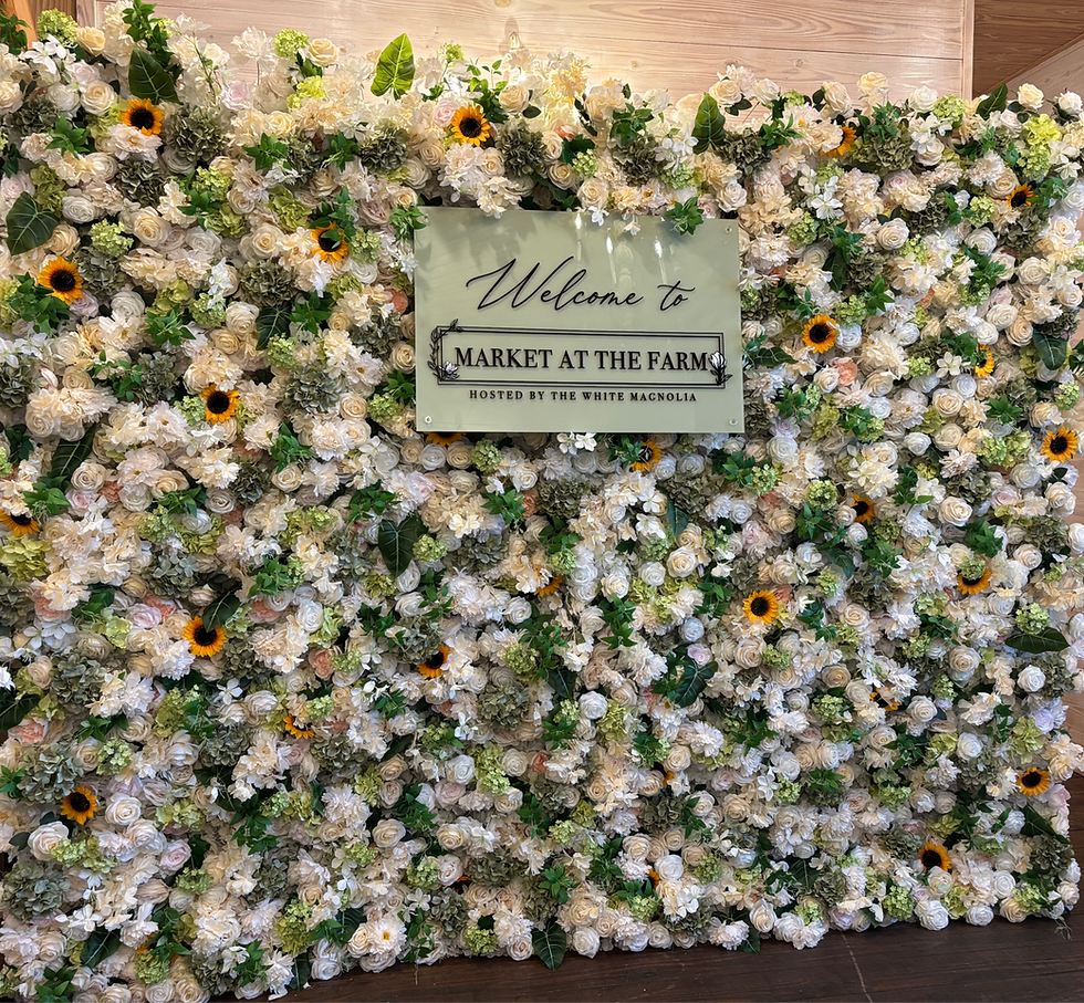 Green hydrangeas, Ivory flowers, with pops of sunflowers